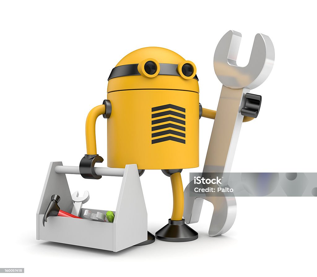 Robot worker New technologies metaphor Assistance Stock Photo