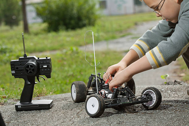 repaire the remote control car stock photo