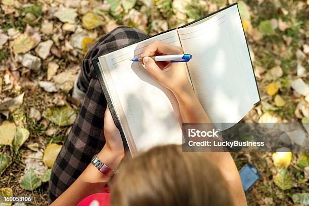 Hand Writing Stock Photo - Download Image Now - Adult, Autumn, Book