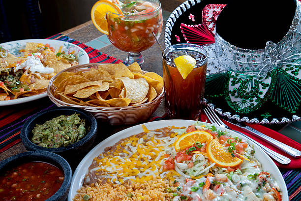 A delicious Mexican cheesy shrimp dinner