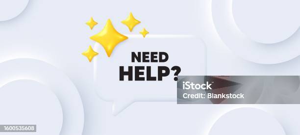 Need Help Symbol Support Service Sign Neumorphic Background Vector ...