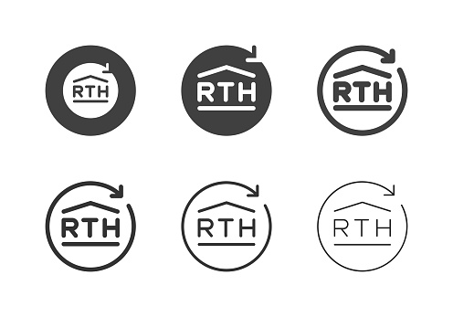 Return To Home Icons Multi Series Vector EPS File.