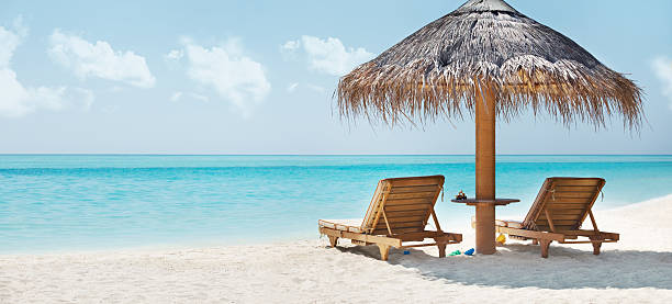 istock Beautiful image of beach and resting chair 160054529