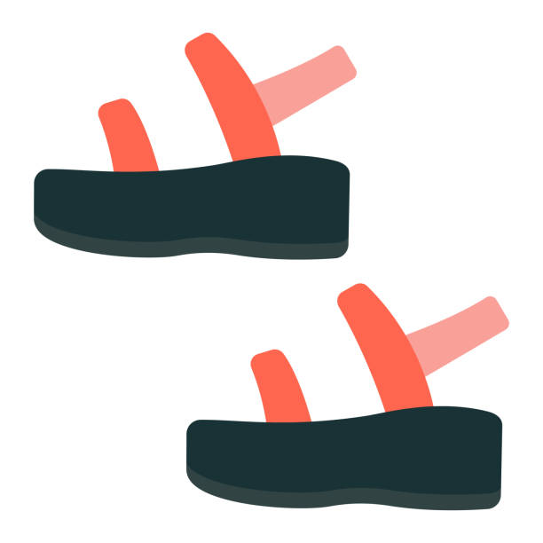 Platform sandals icon. Vector illustration. Platform sandals icon. Vector illustration. gladiator shoe stock illustrations