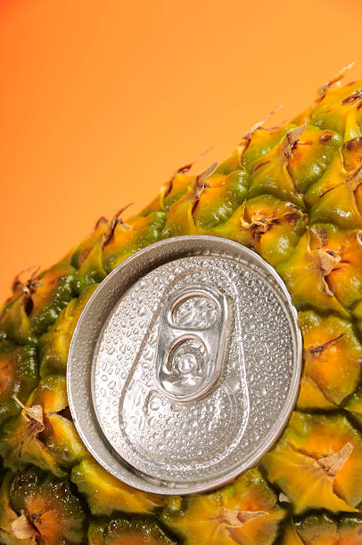 pineapple soda close up stock photo