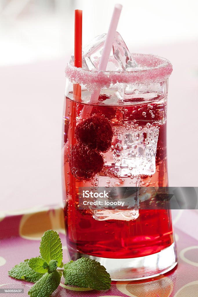 raspberry soda glass of ice cold raspberry spritzer orA justA soda Raspberry Soda Stock Photo