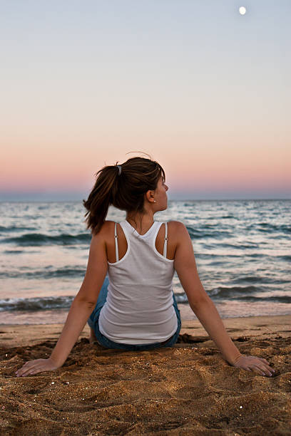 istock Woman relaxing in beach 160057445