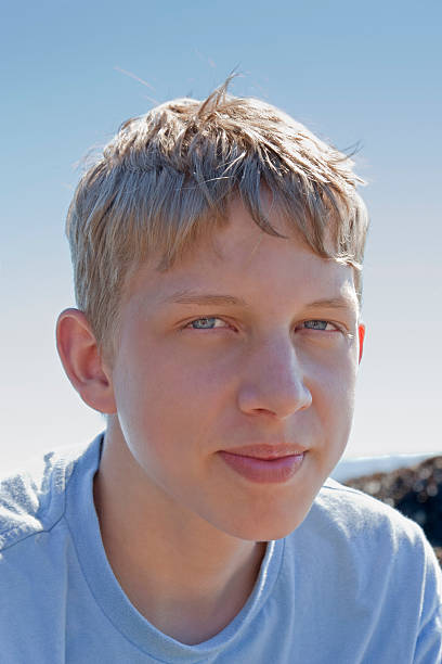 Teenage Boy Portrait Stock Photo - Download Image Now - 14-15 Years, Blond  Hair, Headshot - iStock