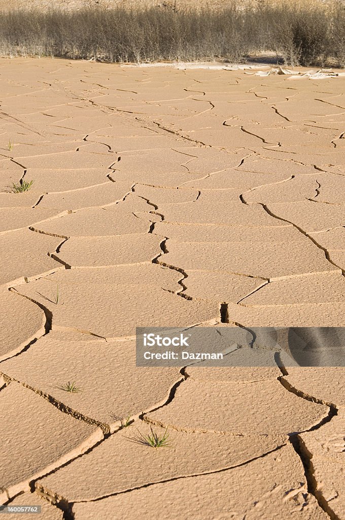 Secco incrinata claypan durante le siccità. - Foto stock royalty-free di Acqua