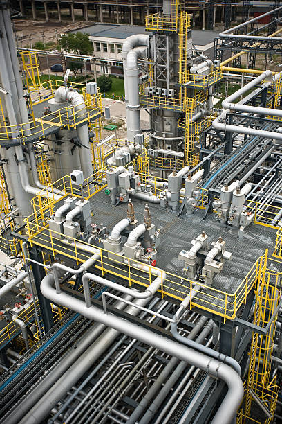 Oil Refinery panoramic view stock photo