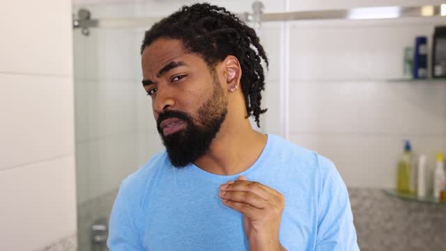 Mid Adult African American Man Maintains His Well-Kept Beard