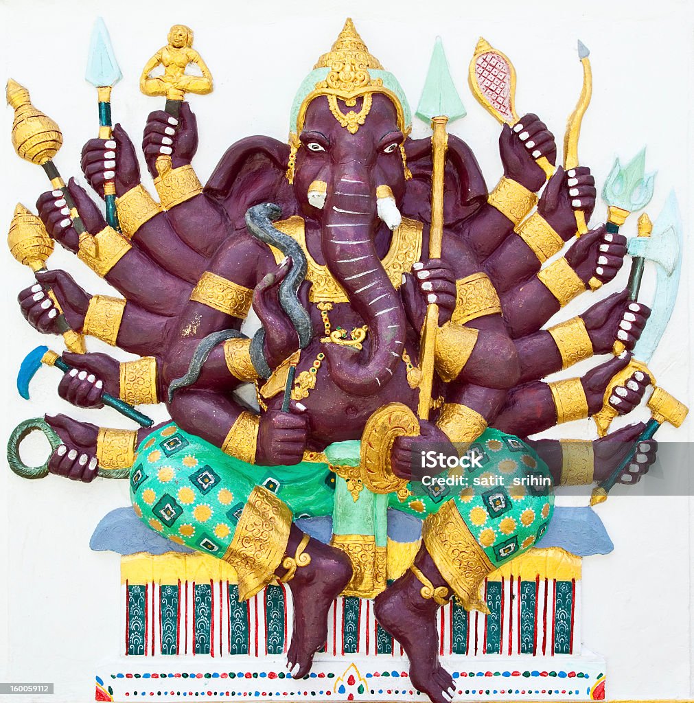Indian ou Deus Hindu chamado Vira Ganapati - Royalty-free Amarelo Foto de stock