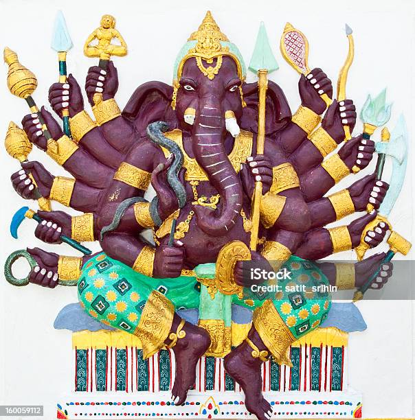 Indian Ou Deus Hindu Chamado Vira Ganapati - Fotografias de stock e mais imagens de Amarelo - Amarelo, Colorido, Cultura Indiana