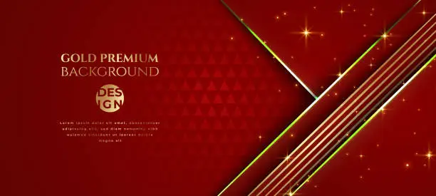 Vector illustration of Abstract elegant red luxury background with gold line element. Modern futuristic background . Can be design for landing page, book covers, brochures, flyers, magazines, any brandings, banners, headers, presentations, and wallpaper background