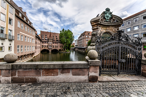 Museum Bridge On Pegnitz River In Nuremberg, Germany