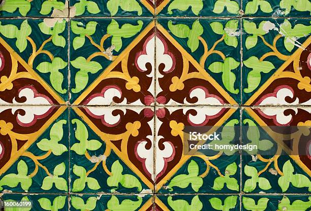 Vintage Spanish Style Ceramic Tiles Stock Photo - Download Image Now - Abstract, Architecture, Backgrounds