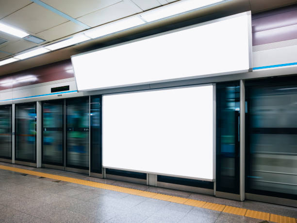 istock Blank white Banner Light box Subway station Media advertisement 1600611584
