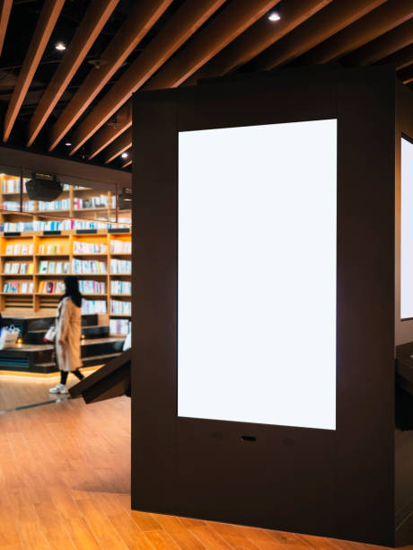 istock Blank white Banner light box indoor Bookstore  Media advertisement 1600611848