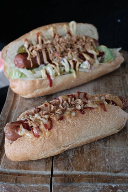 istock two baguettes with sausage and sauce 1600621642