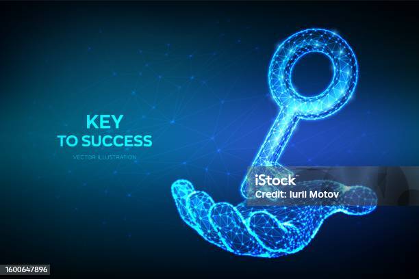 Key Hand Abstract Key Low Poly Abstract Key Sign In Hand Key To Success Or Solution ...