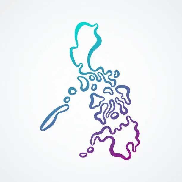Vector illustration of Philippines - Outline Map
