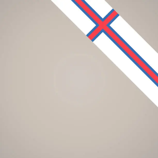 Vector illustration of Corner ribbon flag of Faroe Islands