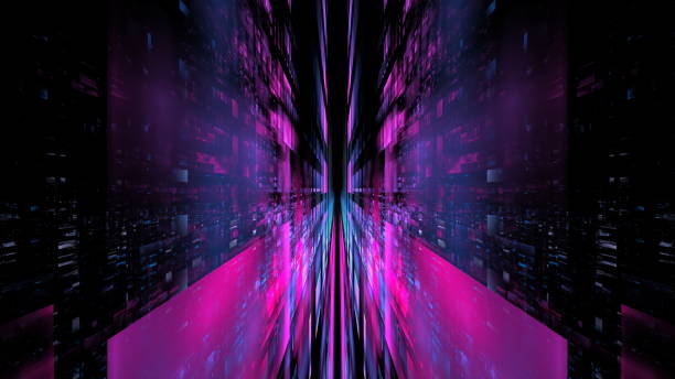 istock Hi tech digital interior Abstract data center server, business technology blured Polygonal geometric space, 3D render 1600711915