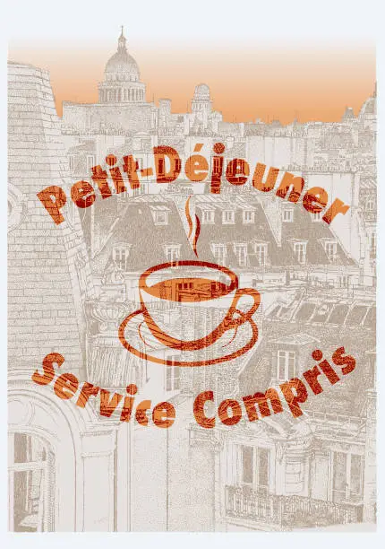 Vector illustration of Breakfast in Paris