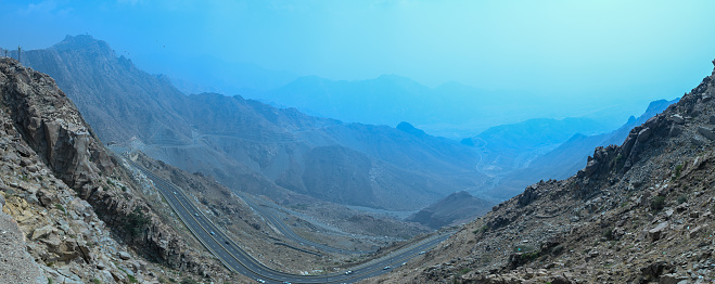 Panoramic view of Taif Mountain range from Al Hada, Saudi Arabia