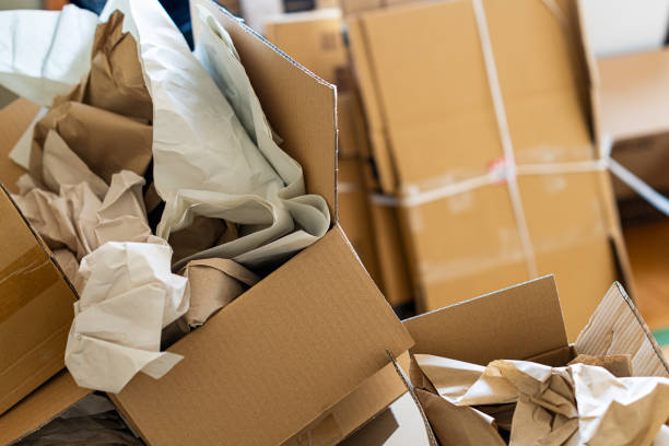 istock Cardboard boxes stacked in a room 1600737527