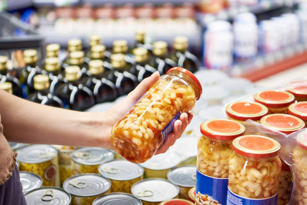 istock Beans with vegetables in jar at shop 1600791674