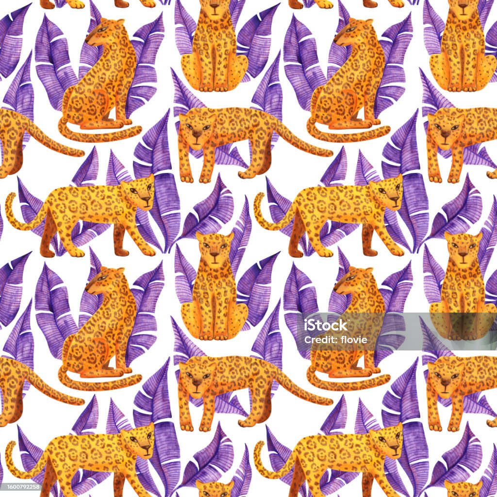 Wildcat Pattern Background Wild Cats Seamless Pattern Stock Illustration - Download Image Now ...
