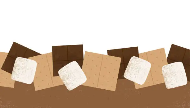 Vector illustration of S'mores border