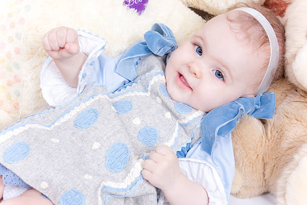 Lovely blonde baby with blue eyes