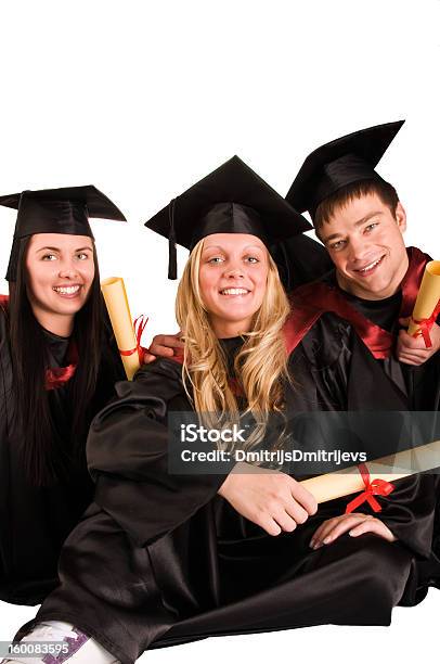 Group Of Happy Students Stock Photo - Download Image Now - Achievement, Adult, Cap - Hat