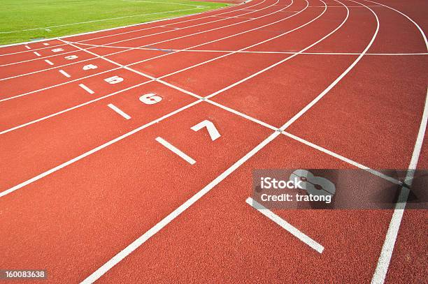 Running Track Stock Photo - Download Image Now - Backgrounds, Color Image, Competition