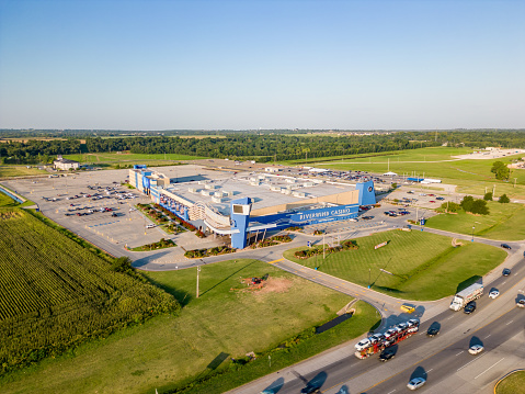 Norman, OK, USA - July 25, 2023: Aerial photo Riverwind Casino Norman Oklahoma