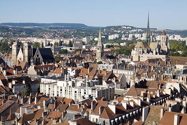 Aerial view of residential area of Dijon in France Aerial view of Dijon city in France, Burgundy. dijon stock pictures, royalty-free photos & images