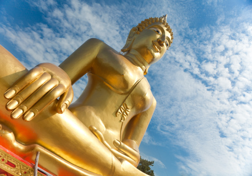 Big Buddha, the bottom view. Pattaya, Thailand.