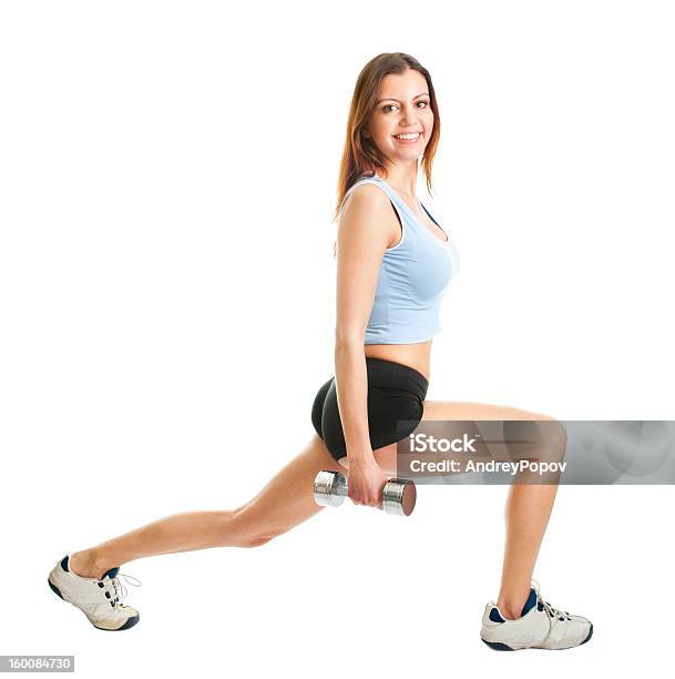 Fitness Woman Doing Lunge Exercise Stock Photo - Download Image Now - Active Lifestyle, Adult, Adults Only