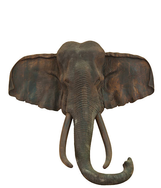 istock ancient wood carving elephants isolated on white background 160084750