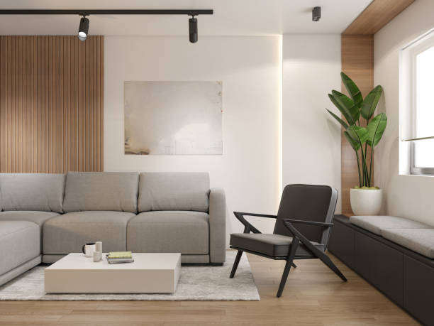 istock Interior Design. Architecture. Computer generated image of living room. Architectural Visualization. 3D rendering. 1600848602