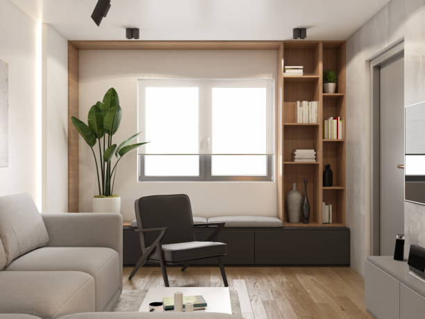 istock Interior Design. Architecture. Computer generated image of living room. Architectural Visualization. 3D rendering. 1600848609