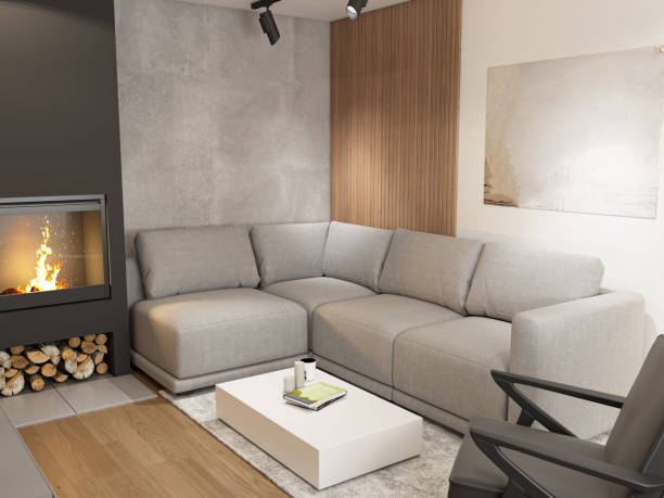 istock Interior Design. Architecture. Computer generated image of living room. Architectural Visualization. 3D rendering. 1600848810