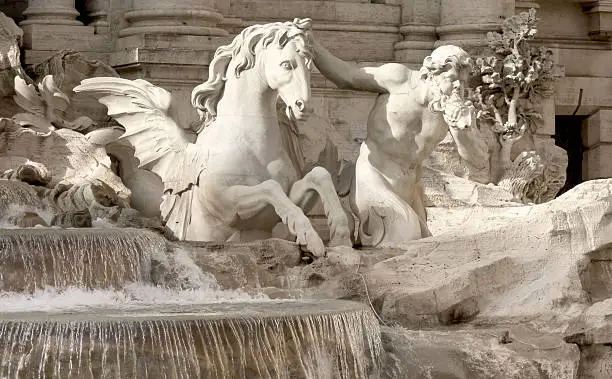 Fountain di Trevi,sculpture and water, Rome,Italy