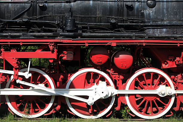 istock Steam locomotive wheels 160085111