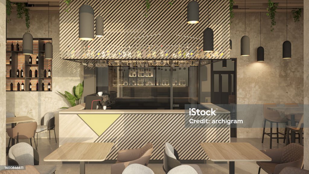 Cafe Restaurant Interior Design Computer Generated Image Architectural ...