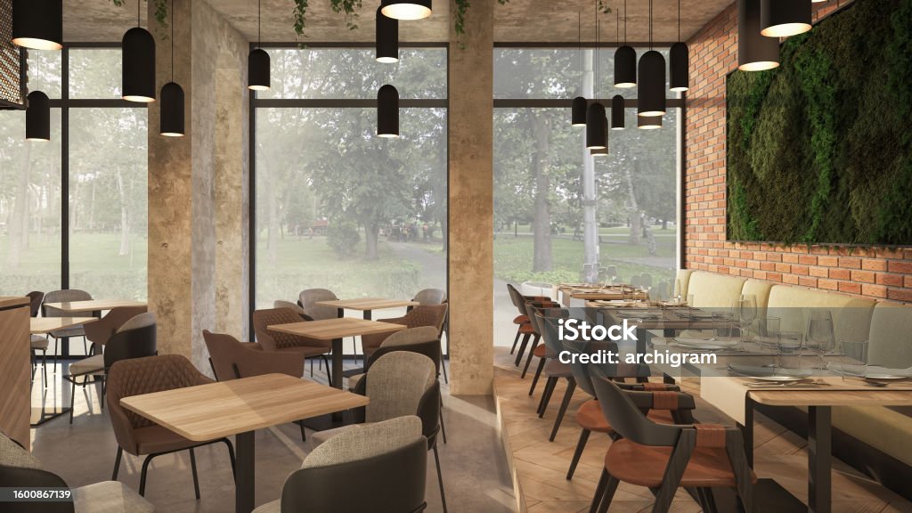 Cafe Restaurant Interior Design Computer Generated Image Architectural ...