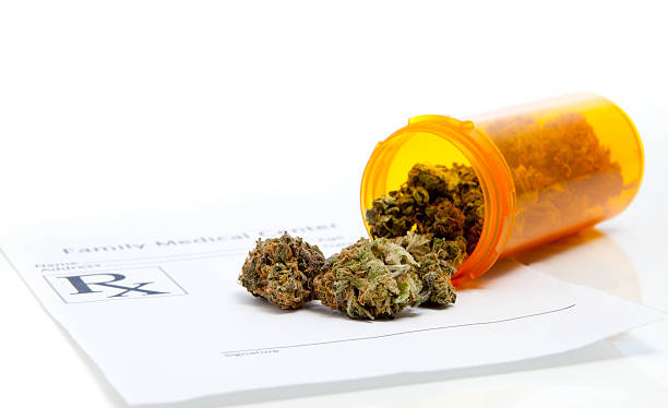 Medical Marijuana Prescription for medical marijuana from family health care doctor medical cannabis stock pictures, royalty-free photos & images
