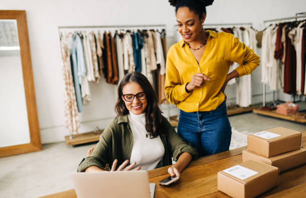 istock Female dropshippers having a video call with their suppliers using a laptop 1600869802